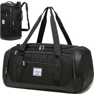 Laripwit Gym Travel Sport Duffle Bag Black Large 40L Medium Shoe And Wet Pockets